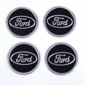Наклейки на ковпачки "Ford" чорні (60 мм) 4 шт. 25903 фото