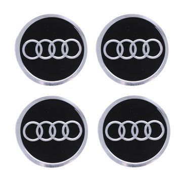 Наклейки на ковпачки "Audi" чорні (60 мм) 4 шт. 25590 фото