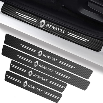 Защитная пленка на пороги с логотипом Renault карбон 4D 69978 фото