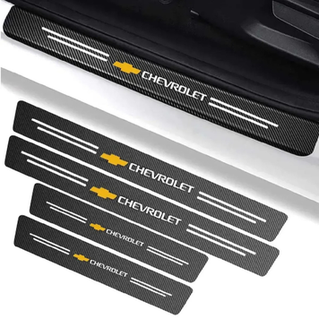 Защитная пленка на пороги с логотипом Chevrolet карбон 4D 62493 фото