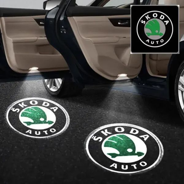 Підсвітка дверей автомобіля з логотипом Skoda 181317 фото