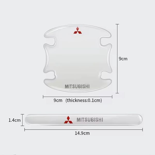 Защитная пленка на дверные ручки с логотипом Mitsubishi 8 шт. 66172 фото