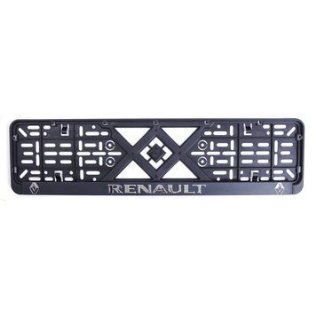 Рамка номерного знака "Renault" 3D хром (защіпка) гнучка морозостійка 51299 фото