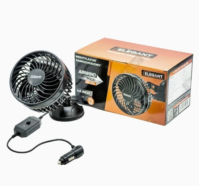 Автомобільний вентилятор на присосці "Elegant" 12V 4,5дюйми 64340 фото