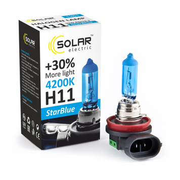 Лампа H11 "Solar" 55W 4200K StarBlue 52885 фото