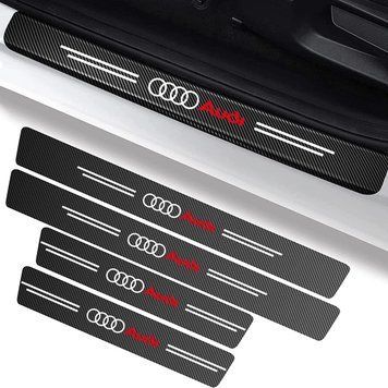 Защитная плёнка на пороги карбон с логотипом Audi 62490 фото