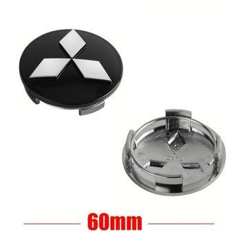Ковпачки на диски "Mitsubishi" чорні (60/53 мм) ніжка 10 мм 70626 фото