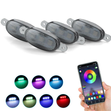 Габариты в решетку радиатора 37х17мм Bluetooth RGB 4шт. 67199 фото