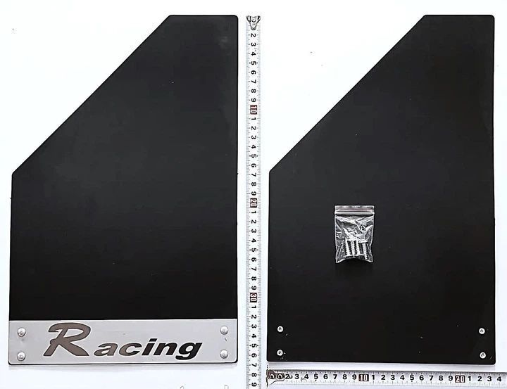 Бризковики універсальні "Interplast" накладка з нержавійки "Racing" 375х235 (2шт) 07419 фото