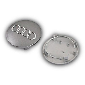 Ковпачки на диски "Audi" сріблясті (68/56 мм) ніжка 10 мм 70590 фото