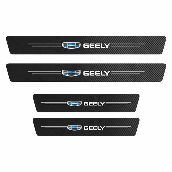 Защитная пленка на пороги с логотипом Geely карбон 4D 69973 фото
