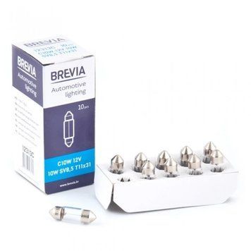 Лампа "Brevia" 12V C10W (31mm) 10 шт. 34845 фото