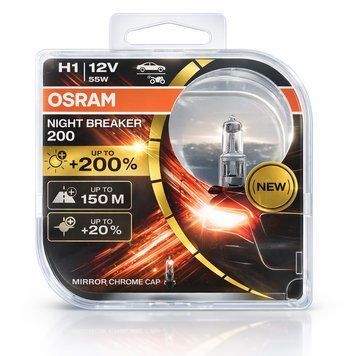 Лампы "Osram" H1 12V 55W +200% Night Breaker Laser 63168 фото