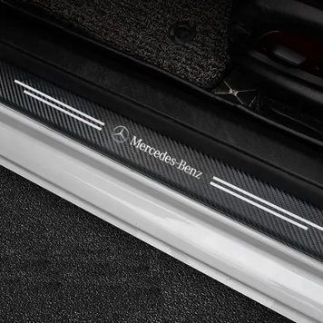 Защитная плёнка на пороги карбон с логотипом Mercedes 62505 фото