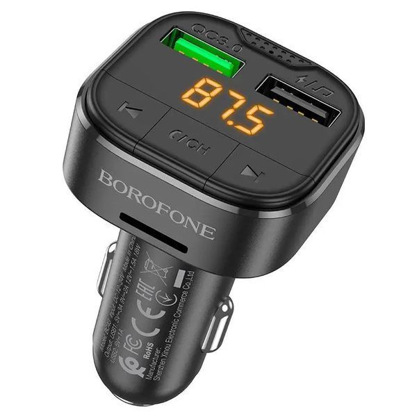 ФМ модулятор c USB для зарядки и флешки "Borofone" BC43 63221 фото