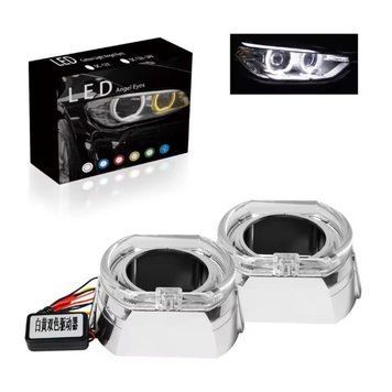 LED-маска для линз 3" (3 дюйма) "BMW" с ангельскими ячейками 12V 6000K Chrome 71146 фото
